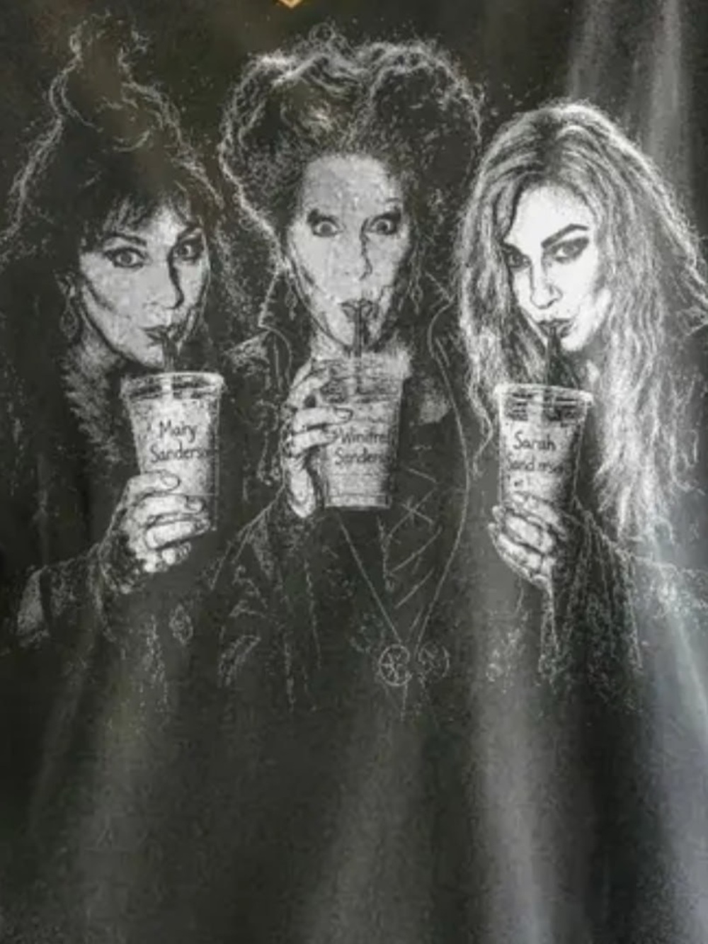Comfort Colors Pepper Short Sleeve Tee with White Witch Trio Graphic - Picture 2 of 4